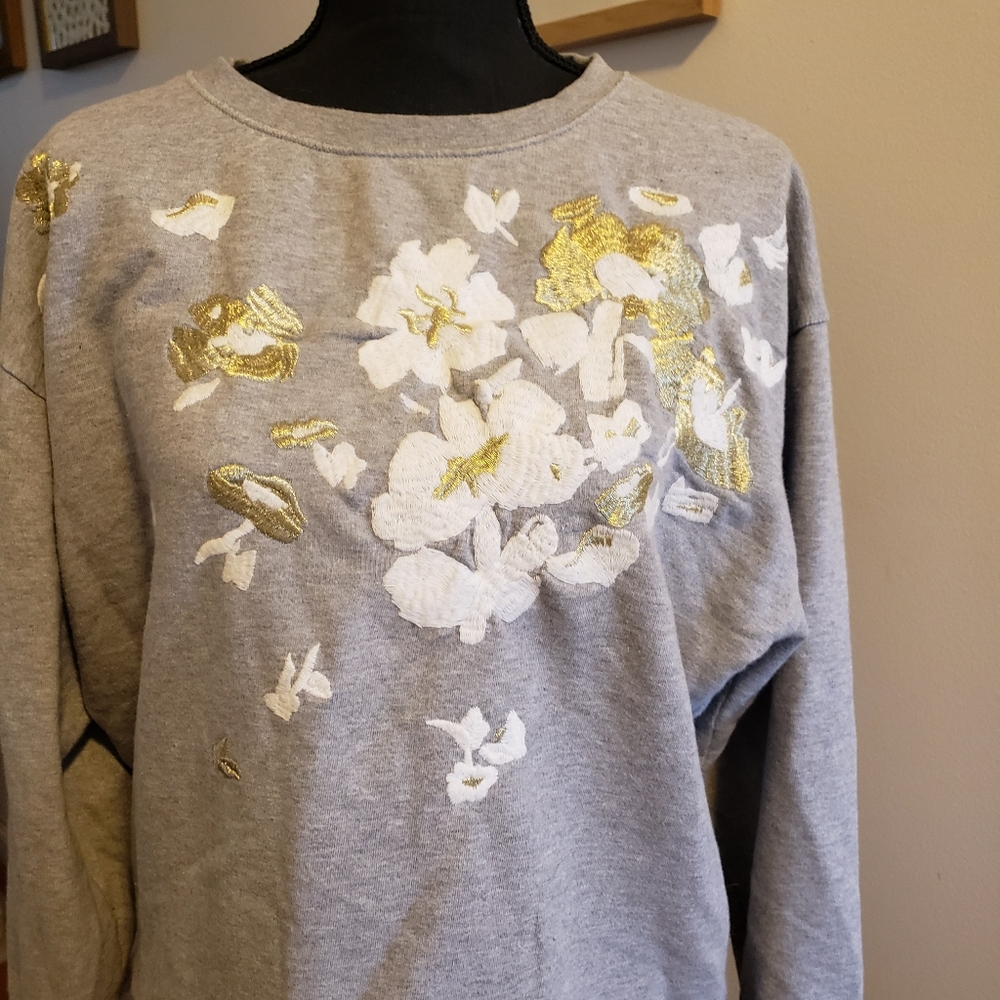 J Crew Floral embroidered sweatshirt